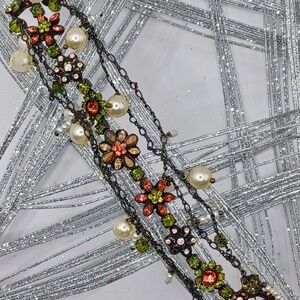 Sorrelli crystal bracelet with pearl charms